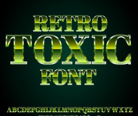 Dark green gradient alphabet with number vector