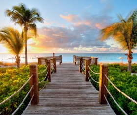 Dawn Wharf landscape Stock Photo