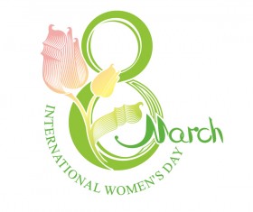 Delicate tulip in figure eight 8 March vector