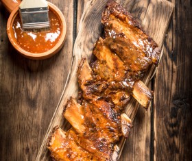 Delicious grilled ribs and sauces HD picture 01