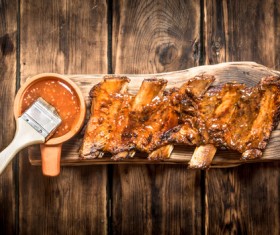 Delicious grilled ribs and sauces HD picture 02