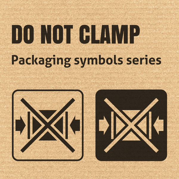 Do not clamp packaging icons series vector