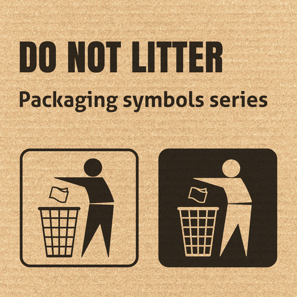 Do not litter packaging icons series vector