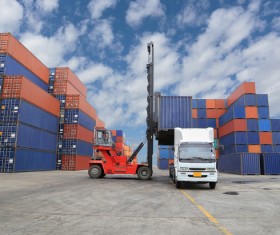 Dock loading trucks and trucks Stock Photo 01