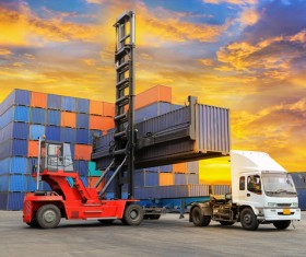 Dock loading trucks and trucks Stock Photo 02