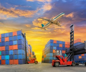 Dock loading trucks and trucks Stock Photo 03