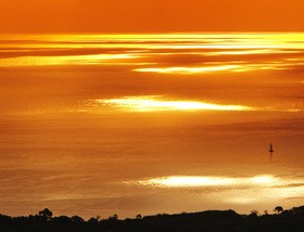 Dusk on the beach Stock Photo 03