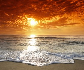 Dusk on the beach Stock Photo 04