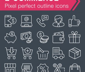 ECommerce outline icons set