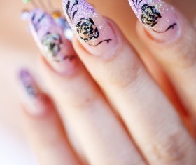 Elegant painted nail Stock Photo
