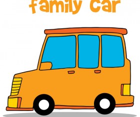 Family car hand darwn vector illustration