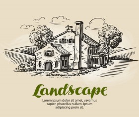 Farming hand drawing background vectors 08