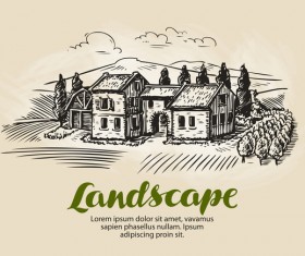 Farming hand drawing background vectors 10