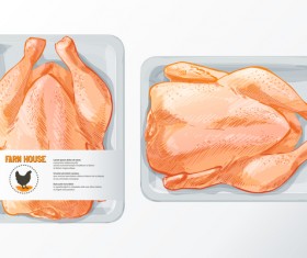 Farn fresh chicken meat poster vector 03