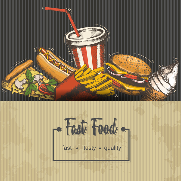 Fast food ad template vector