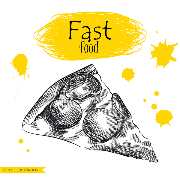 Fast food illustration hand drawing vectors 01