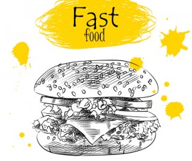 Fast food illustration hand drawing vectors 02