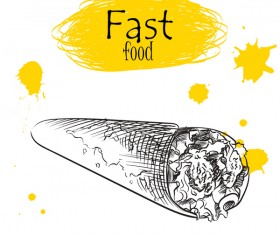 Fast food illustration hand drawing vectors 03