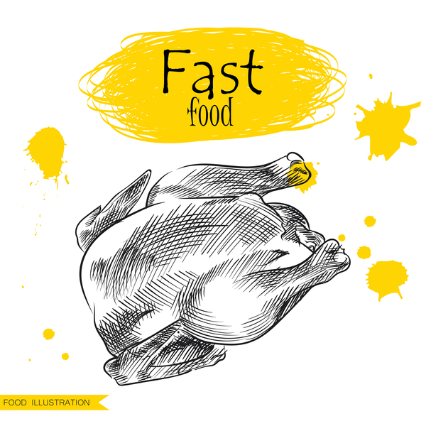Fast food illustration hand drawing vectors 04