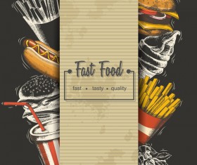 Fast food poster vectors template material 03