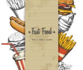 Fast food poster vectors template material 04