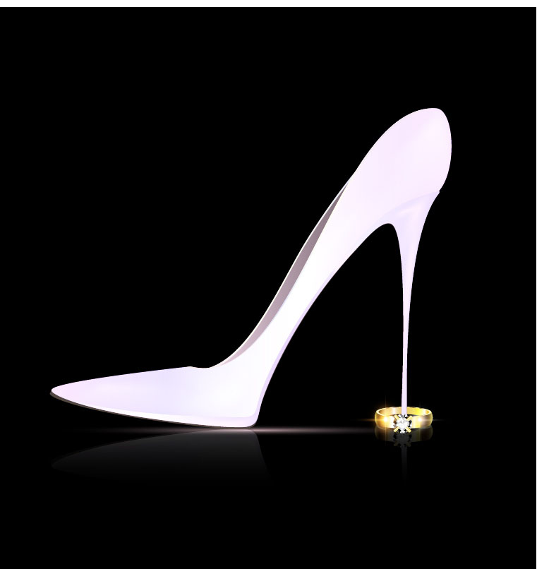 Female shoes with diamond ring vectors 02