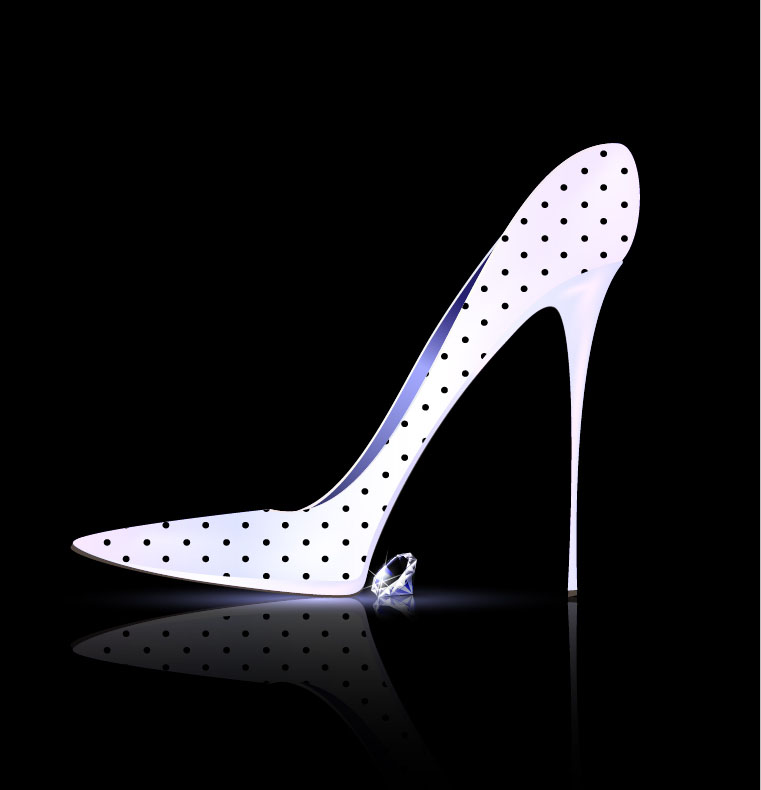Female shoes with diamond ring vectors 03