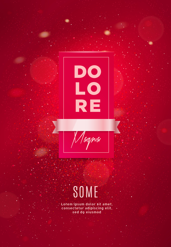 Festive card red template vector