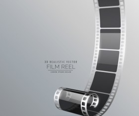 Film reel 3D realistic vector background 01