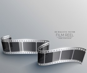 Film reel 3D realistic vector background 02