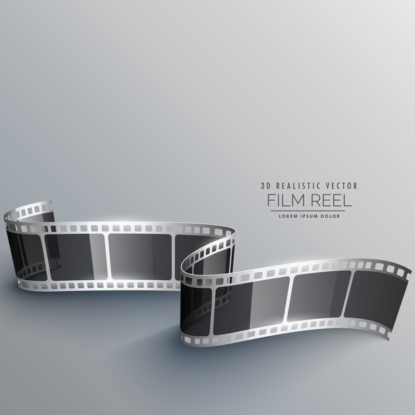 Film reel 3D realistic vector background 02