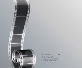 Film reel 3D realistic vector background 03