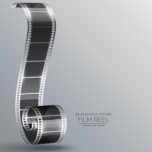 Film reel 3D realistic vector background 03 free download