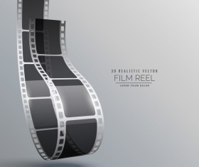 Film reel 3D realistic vector background 04