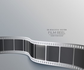 Film reel 3D realistic vector background 05