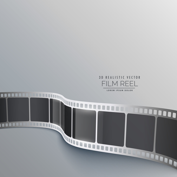 Film reel 3D realistic vector background 05