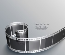 Film reel 3D realistic vector background 06