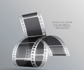 Film reel 3D realistic vector background 07