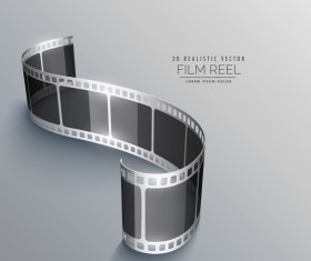 Film reel 3D realistic vector background 08