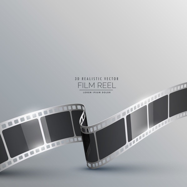 Film reel 3D realistic vector background 09
