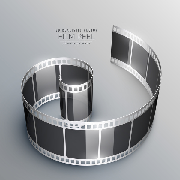 Film reel 3D realistic vector background 10
