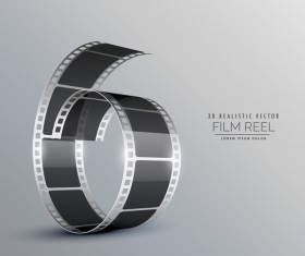 Film reel 3D realistic vector background 11
