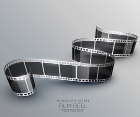 Film reel 3D realistic vector background 12
