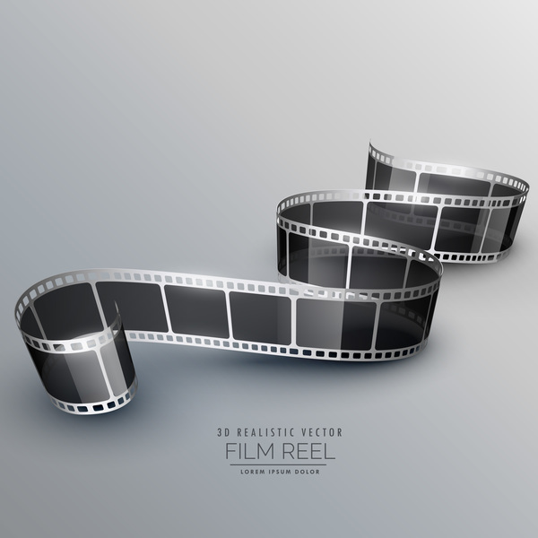 Film reel 3D realistic vector background 12