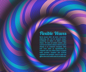 Flexible waves cricles abstract background vector 01