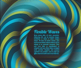 Flexible waves cricles abstract background vector 02