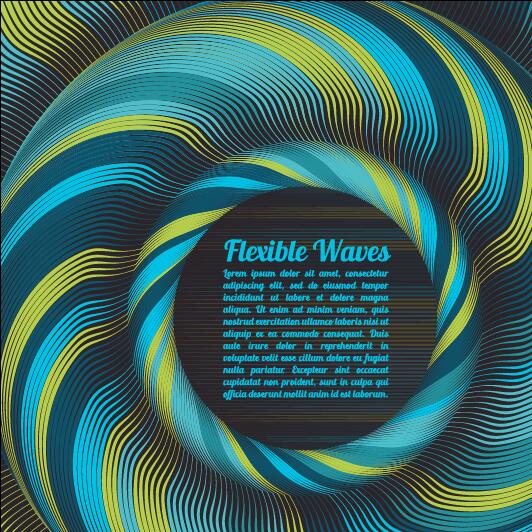 Flexible waves cricles abstract background vector 02