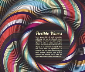 Flexible waves cricles abstract background vector 03