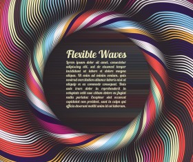 Flexible waves cricles abstract background vector 04
