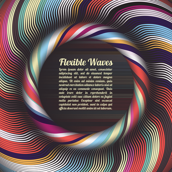 Flexible waves cricles abstract background vector 04